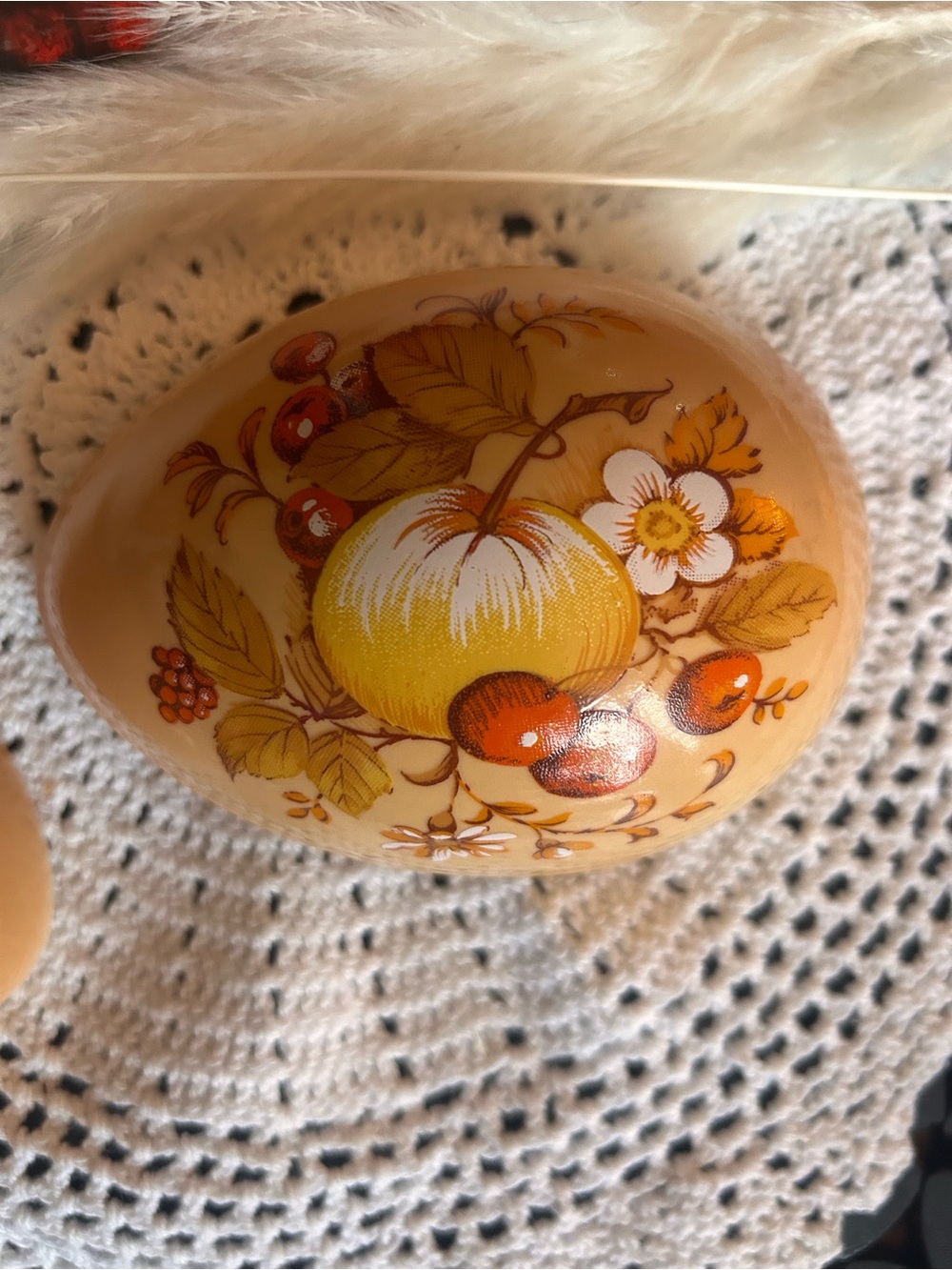 Vintage Sadler England “Autumn Gold” Trinket Box | 1970s Pumpkin Keepsake Box |